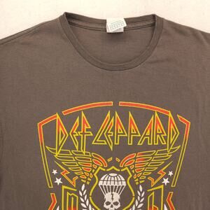 Def Leppard Band Graphic Crew Neck T Shirt Adult Mens Size Large L Gray